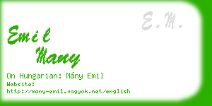 emil many business card